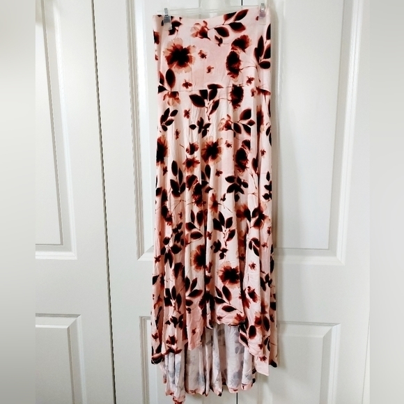 Pink floral strapless high low dress motherhood maternity size small - Picture 4 of 6